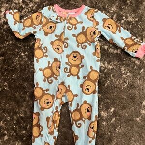 Carter's Pink and Blue Monkey Onesie